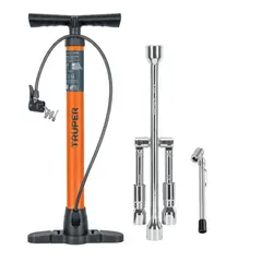 TRUPER - Inflador de llantas llave de ruedas medidor de aire