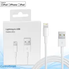 GENERICO - Cable Usb De 2 metros para iPhone 6, 6S, 7, 7S, 8, 8 plus, x.