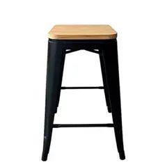 ZIYAZ - Silla Bar Vintage Wood Asiento Nat H61