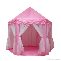 EVERBEST - Casa princesa castillo carpa infantil con luces para niñas