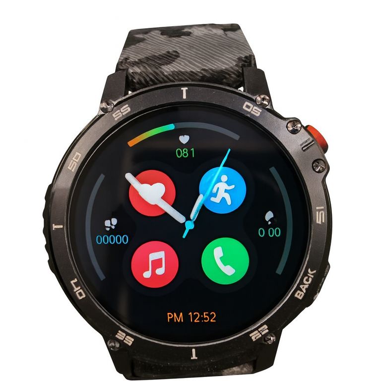 Smartwatch C22 doble correa y memoria de 4 GB estilo militar + Audifono