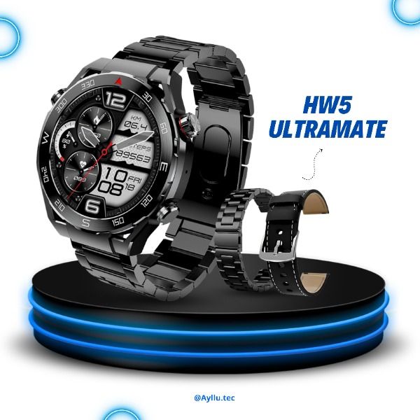 Smartwatch HW5 Ultimate con 03 Correas pantalla Amoled + Audifono