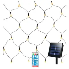 GENERICO - CORTINA TIPO RED LUZ AMARILLA NAVIDAD 300 LEDS SOLAR