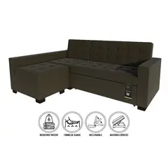 BARAKA HOME - Sofá Cama Multifuncional Kavala 3 Cuerpos - Chocolate Claro