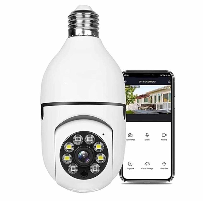 Camara de Seguridad tipo Foco con WIFI de 360° Videocamara