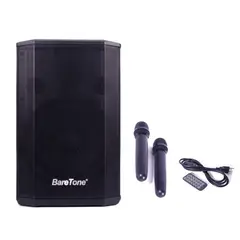 BARETONE - Parlante profesional MAX-B8 con batería, USB BT 2 micrófonos