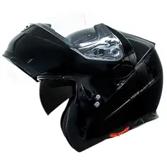 GENERICO - CASCO MOTO YOHE ABATIBLE NEGRO BRILLANTE