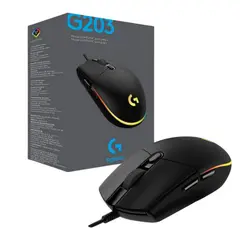 LOGITECH - Mouse G203 Lightsync Optical Rgb Negro