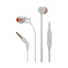 JBL - Tune 110 Audífono Original con Micrófono Pure Bass 3.5 mm - Blanco