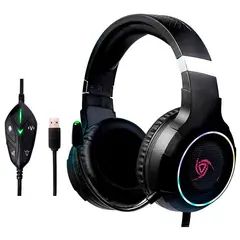 VSG - Audífono Gamer Shake Sonido 7.1 Virtual USB Luz RGB - Negro