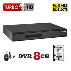 HIKVISION - Grabador DVR 8CH Soporta 1 HDD 720P, 1080p Lite con AUDIO + 2TB WD