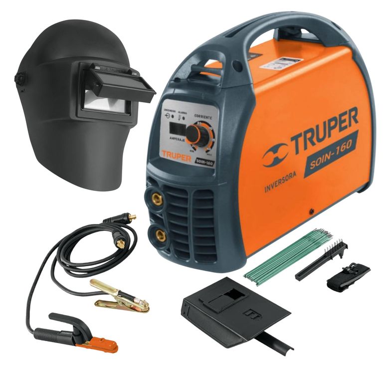 Combo Soldadora inversora 160A mascara de soldar electrodos 1Kg