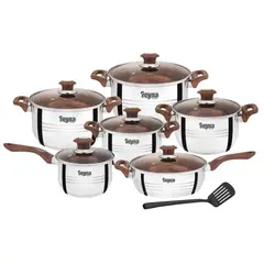 Reyna - Juego ollas de acero Classic 12 piezas (Brown)