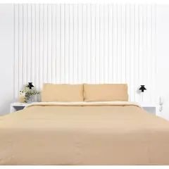 COBITEX HOME - Edredón 1.5 plazas beige con reversible de corderito cobitex 100% algodón