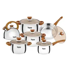 Reyna - Juego ollas de acero Deluxe 12 piezas (Brown)