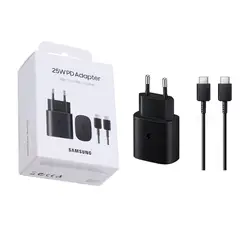 SAMSUNG - Cargador USB C de 25W con Cable Negro