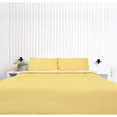 COBITEX HOME - Edredón Queen amarillo con reversible de corderito cobitex 100 algodón
