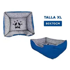GENERICO - Cama Rectangular Perro Azul Talla XL