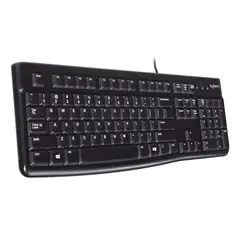 LOGITECH - K120 Teclado Ergonómico ConexiónUSB Resistente a Salpicaduras