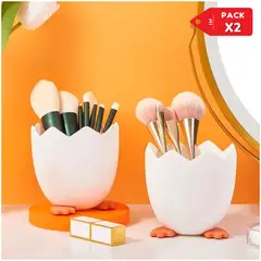 INSPIRA MARKET - Organizador de maquillaje lapiceros con diseño de huevo pack x2
