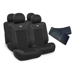 MOMO - Kit Cubre Asientos Tela 10 piezas + Cubrevolante