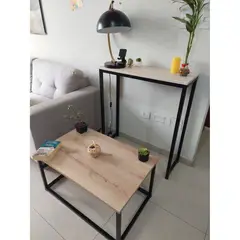 GENERICO - Pack Mesa de centro industrial duna y recibidor crema