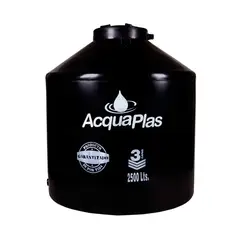 ACQUAPLAS - TANQUE PARA AGUA 2500 L NEGRO + ACCESORIOS