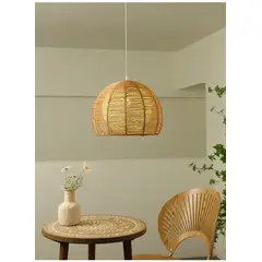 GENERICO - Lámpara colgante de bola de cuerda de cáñamo hecho a mano