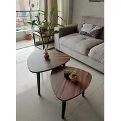 GENERICO - Mesa de centro estilo nido color marrón