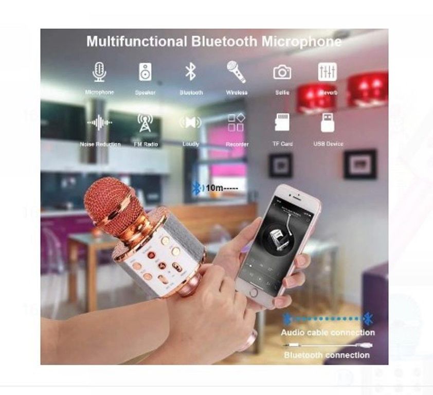 Micrófono Inalámbrico Karaoke Con Parlante Bluetooth