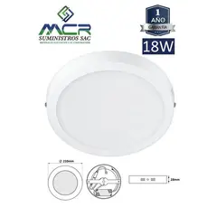 IMPORTADO MC - Downlight para Adosar 18W luminaria Luz calida 3000K IP20