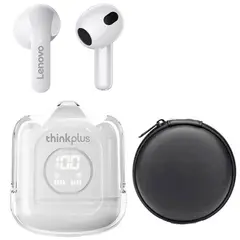 LENOVO - XT65 De Audífonos-Blanco y Bolsa de almacenamiento-Negro