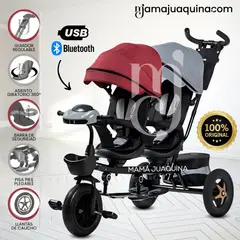 EBABY - Triciclo Guiador Gemelar «TWIN RACE» Edición Limitada RedGray