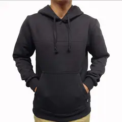 JUST - POLERA NEGRO HOODIE - HOMBRE FRANELA