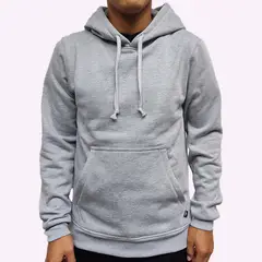 JUST - POLERA PLOMO HOODIE HOMBRE FRANELA - MELANGE