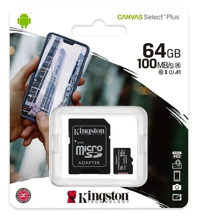 Memoria microSD 64 Gb  -Negro
