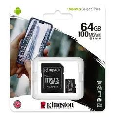 KINGSTON - Memoria microSD 64 Gb  -Negro