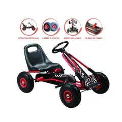 GENERICO - Go Kart Carro A Pedal Chachicar Rojo Llantas Inflables