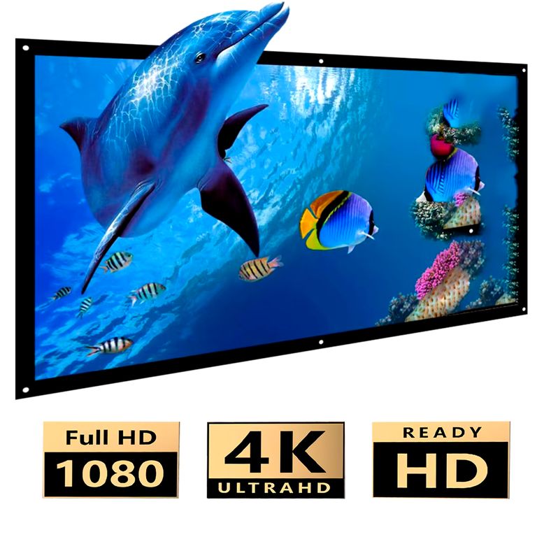 Pantalla Ecran para Proyector 120 Pulgadas de Tela Blanca