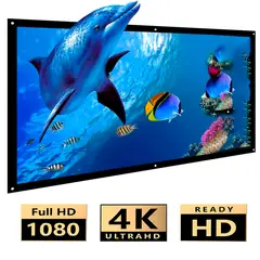 GENERICO - Pantalla Ecran para Proyector 120 Pulgadas de Tela Blanca