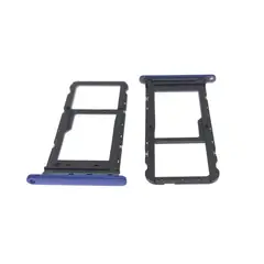 GENERICO - Repuesto Bandeja SIM Micro SD MOTO ONE FUSION - AZUL.