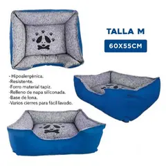 GENERICO - Colchoneta Rectangular Perro Azul Talla M