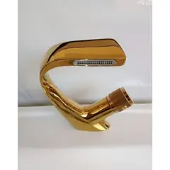 IMPORTADO MC - MEZCLADORA DE LAVATORIO DORADO ELEGANTE BAJA CURVA