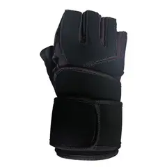 GENERICO - Guantes Cortos para Pesas y Calistenia con Muñequera Negro