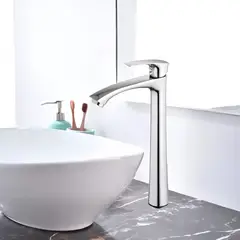 GENERICO - GRIFERIA DE LAVATORIO 30CM ALTO CROMADO AGUA FRIA