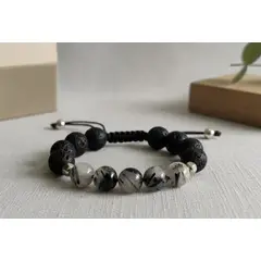 GENERICO - PULSERA PARA HOMBRE EN PIEDRA VOLCÁNICA