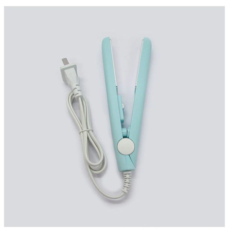 Mini Alisador Plancha para Cabello Viaje Cartera Celeste
