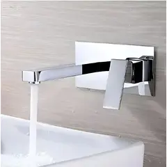 GENERICO - MEZCLADORA DE LAVATORIO CROMADO ELEGANTE A LA PARED