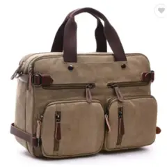 GENERICO - Maletin Mochila de lona de alta calidad Vintage color marron multiuso