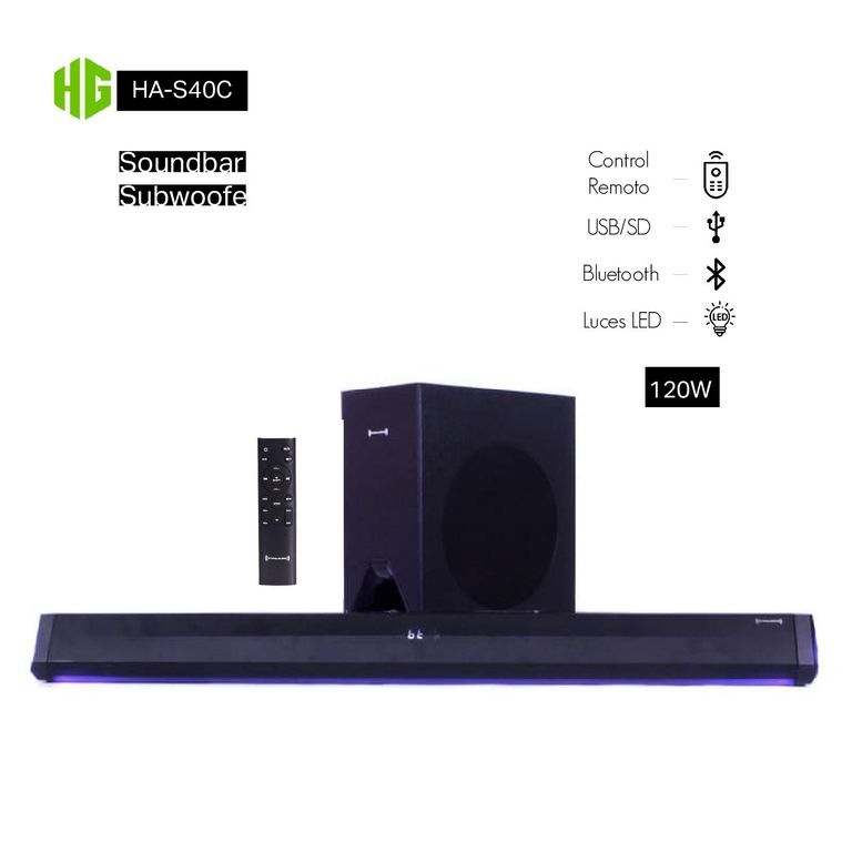 Soundbar Subwoofer HA-S40C 120W Control Remoto